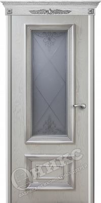межкомнатная дверь Оникс «Мадрид остекленный» (остекленная (контурный витраж №1), патина серебро)